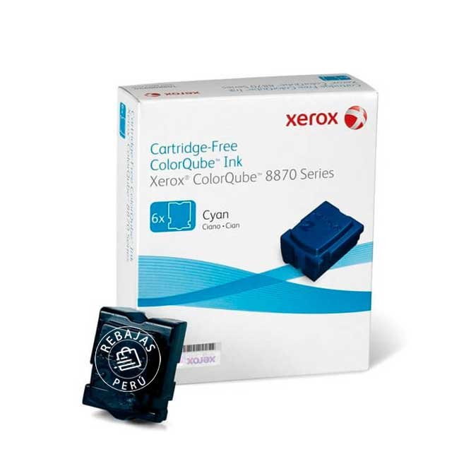 Tinta ColorQube Cyan Xerox 108R00958 — Rinde hasta 17 300 páginas