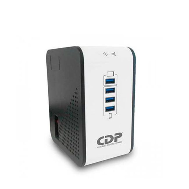 Estabilizador CDP R2CU-AVR1008I 1000VA/500W con 8 Salidas y 4 Puertos USB | Protección AVR 220V