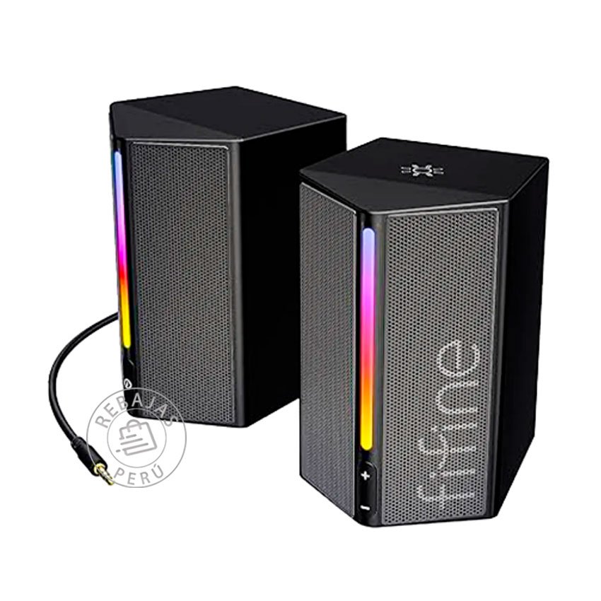 Altavoces Fifine A20 Black con Iluminación RGB, Sonido Estéreo y Conexión USB/3.5 mm
