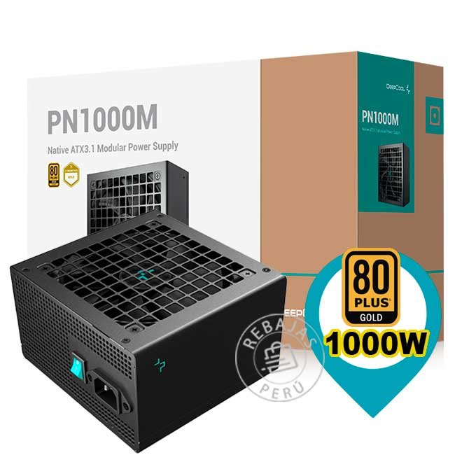 Fuente de Poder DeepCool PN1000M 1000W 80 Plus Gold Modular ATX 3.1 PCIe 5.1