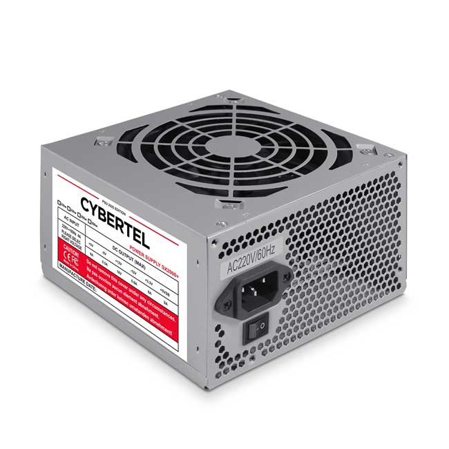 Fuente de Poder CYBERTEL SX2000 230W ATX con Flat Cables, Ventilador 12cm y 3 SATA