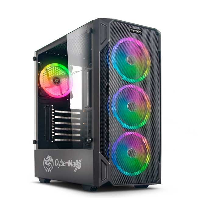 Case Gamer Cybertel Destroyer CBX5005.4R ARGB 4 Ventiladores Vidrio Templado ATX/MicroATX Negro