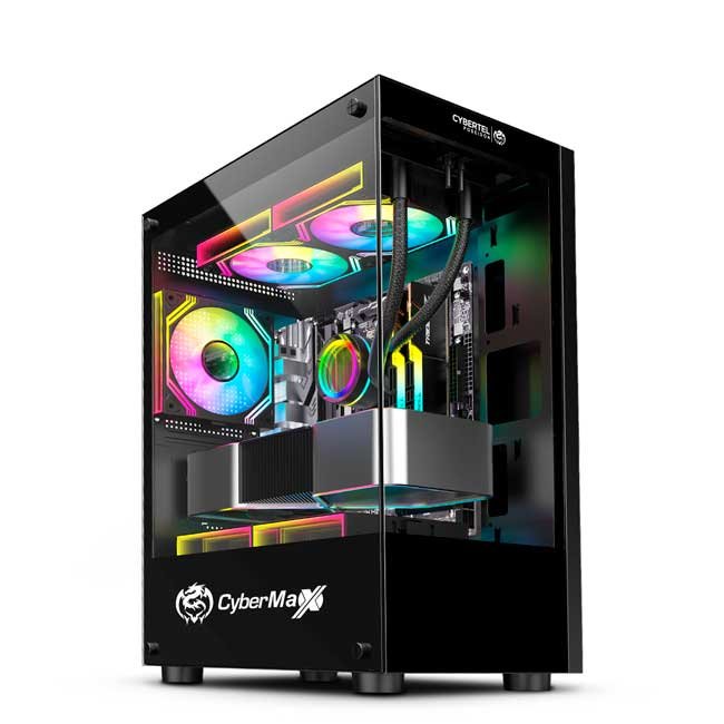 Gabinete Gamer Cybertel Poseidon CBX C5000 RGB Vidrio Templado 3 Fans ATX/MATX Sin Fuente