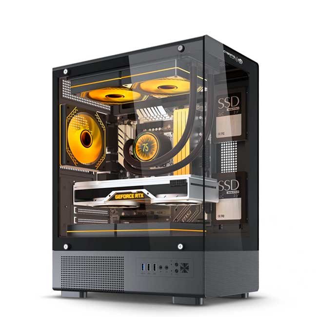 Case Gabinete Gamer Cybertel Psicotic CBX C5034 ARGB 3 Fans Vidrio Templado ATX/MATX Negro Sin Fuente