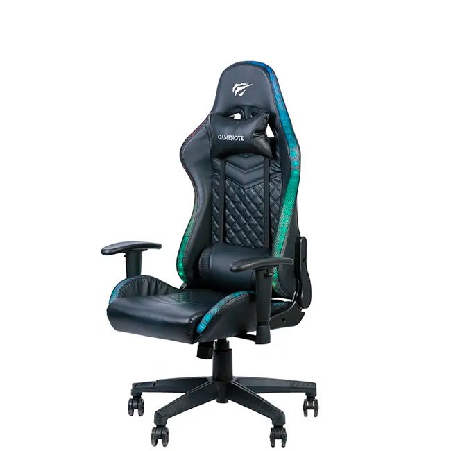 Silla Gamer GC927-BLACK RGB con Luz LED y Cuero PVC havit