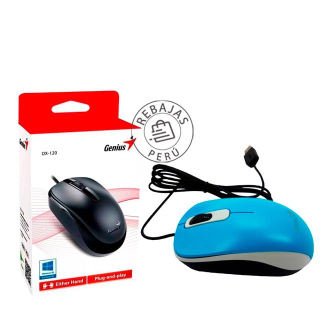 Mouse Genius DX-110 USB Óptico 1000 DPI Azul Ambidiestro