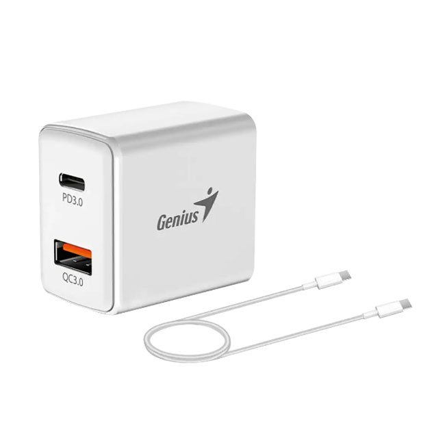 Cargador Genius PD-20ACP | USB-C Power Delivery 20W para Carga Rápida