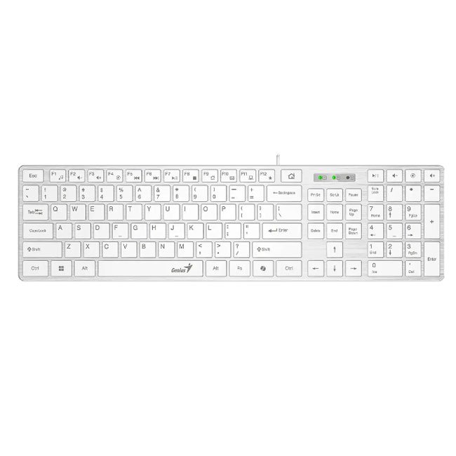 Teclado Genius SlimStar 126 con Teclas Chocolate, 12 Funciones Multimedia, USB y Base Ergonómica