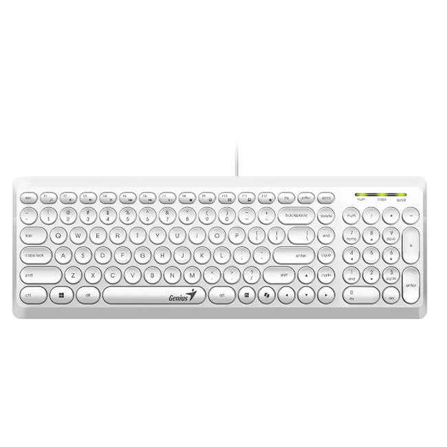 Teclado Genius SlimStar Q200 con Tecla AI Copilot, USB, Diseño Compacto y 12 Funciones Multimedia – Compatible con Windows 11