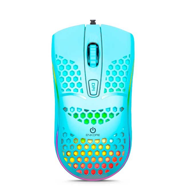 Mouse Gamer Enkore Geox EKM121 USB 1600DPI LED 4 Botones 54g Cable 1.5m VERDE HADE
