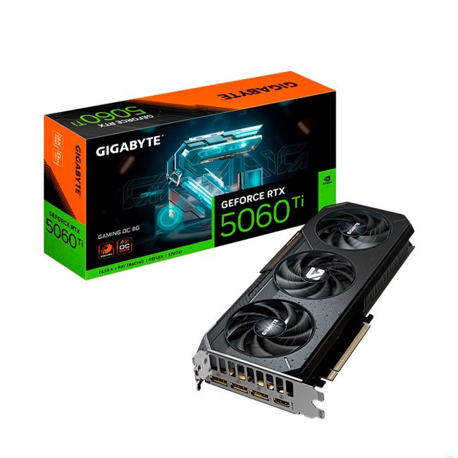 Tarjeta de Video GIGABYTE RTX 5060 Ti GAMING OC 8G 8GB GDDR7 PCIe 5.0 Triple Fan