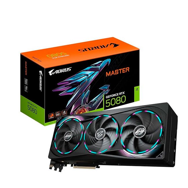Tarjeta de Video GIGABYTE AORUS GeForce RTX 5080 MASTER 16GB GDDR7 PCIe 5.0 – Ultra Rendimiento y 4K/8K