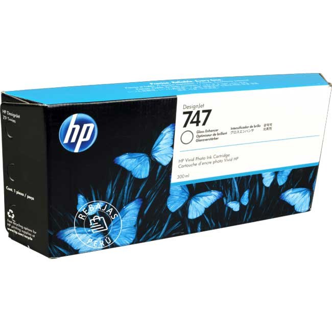 Tinta HP 747 Gloss Enhacer P2V87A de 300ml para Z6 Z9 – Calidad y Durabilidad