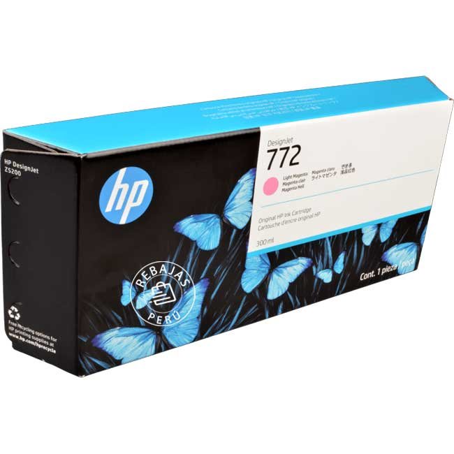 Tinta HP 772 Light Magenta Original CN631A de 300ml | Alto rendimiento