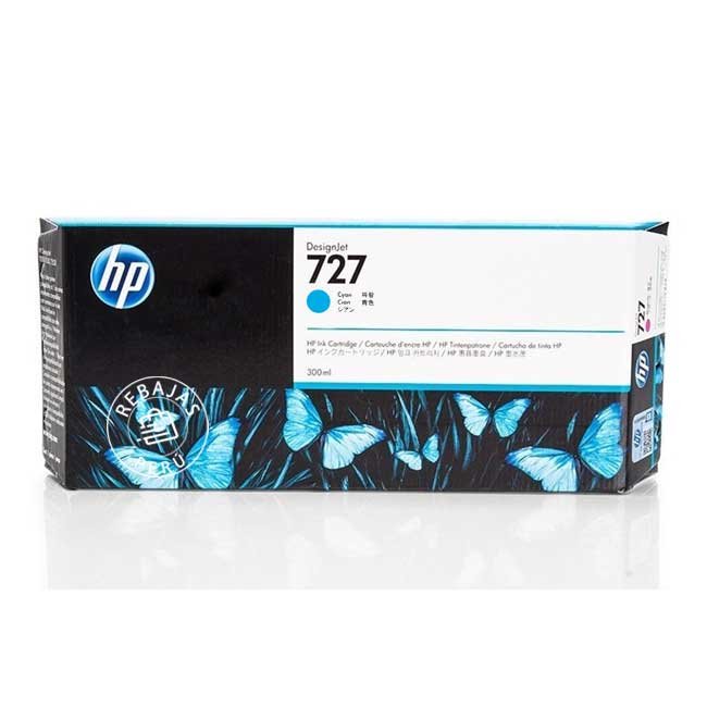 Tinta HP F9J76A 727 300ml Cyan para impresoras HP con alta calidad