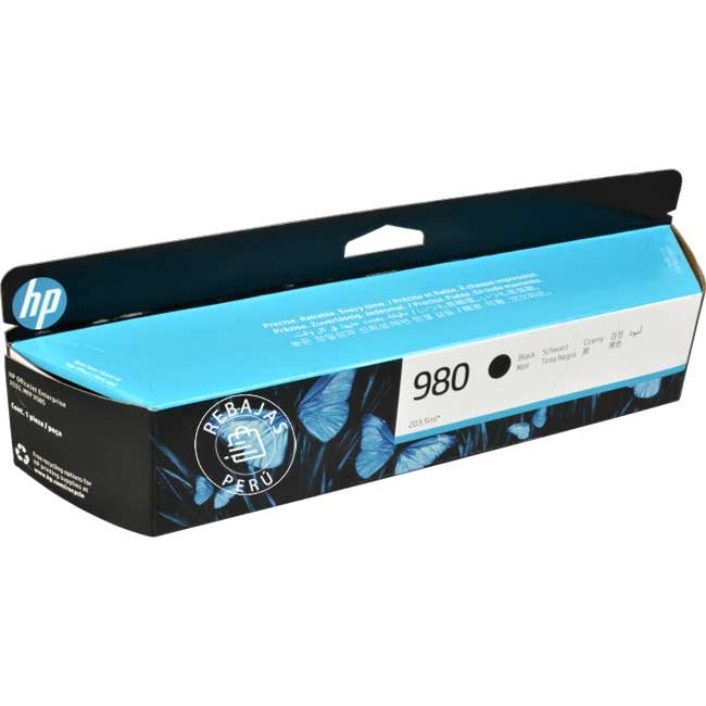 Tinta HP 980 Black original D8J10A — Rendimiento 10 000 páginas, Calidad OEM