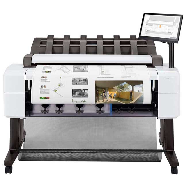 HP DesignJet T2600dr 36” PostScript – Impresora multifunción, 6 tintas, escáner CIS, impresión CAD A1/A0, doble rollo y apilador
