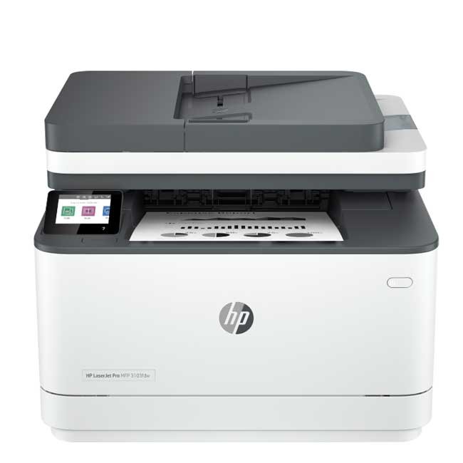 Multifuncional HP LaserJet Pro MFP 3103fdw, impresora láser monocromática, copia, escaneo y fax, con conectividad USB, Wi-Fi y Ethernet