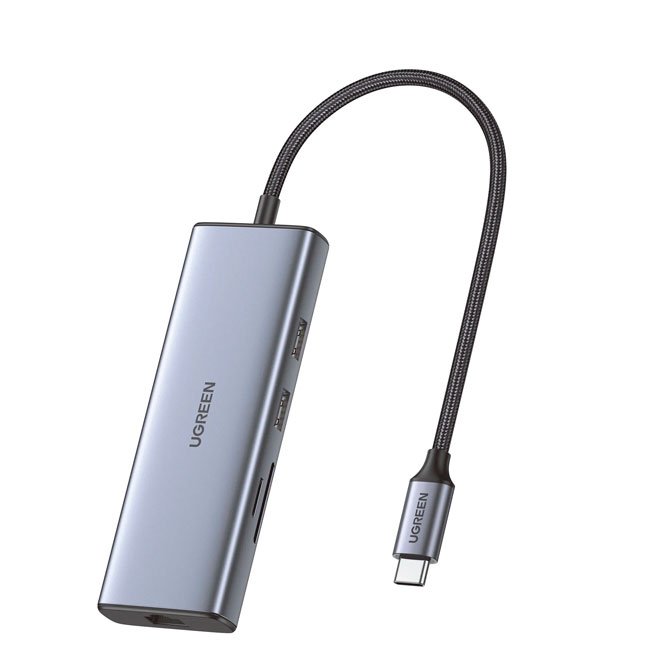 Adaptador HUB USB-C 9 en 1 con HDMI 4K, RJ45, USB 3.0, SD/TF y PD CM490 (90119)