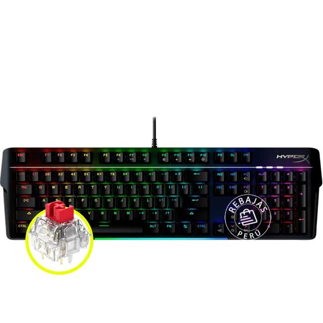 Teclado mecánico HyperX Alloy MKW100 inglés RGB Red Switch aluminio