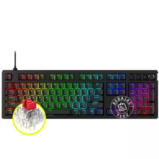 Teclado mecánico HyperX Alloy Rise 7G7A3AA#ABM con RGB y switches lineales