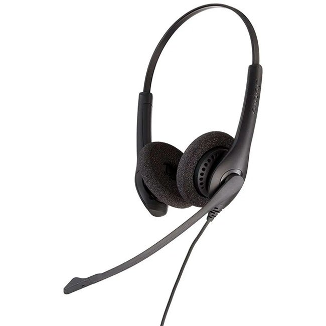 Audífono Jabra BIZ 1500 Duo con Micrófono Cancelación de Ruido para Call Center y Oficina