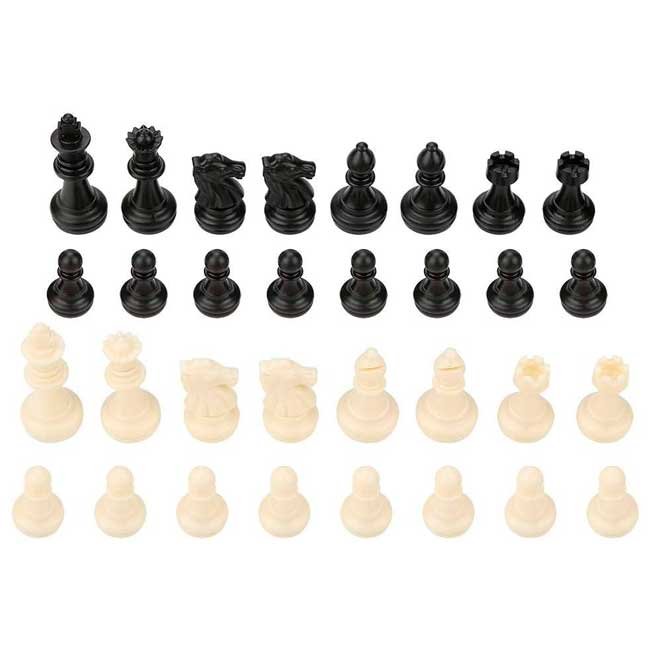 Juego de Ajedrez de Plástico | Piezas Ligeras sin Base | Rey 8.5 cm | Set 32 Piezas