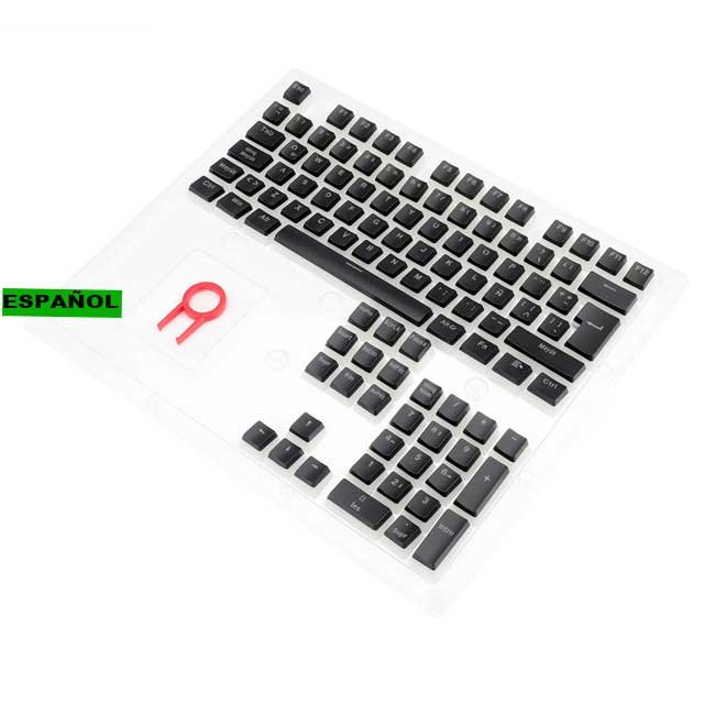 Keycaps Redragon SCARAB A130B-SP en Español – Color Negro | PBT Alta Durabilidad