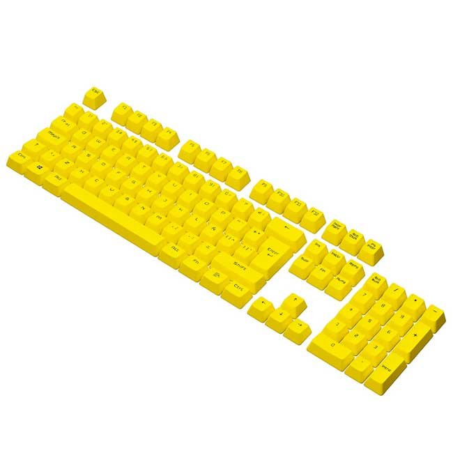 Keycaps VSG Stardust Yellow Emc2 105 teclas PBT doble inyección ISO Latinoamericano perfil OEM