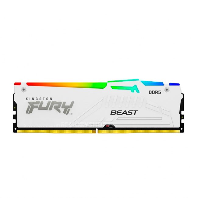 Memoria Kingston FURY Beast White RGB, 16GB DDR5-5200 MHz, CL-40, 1.25V, White