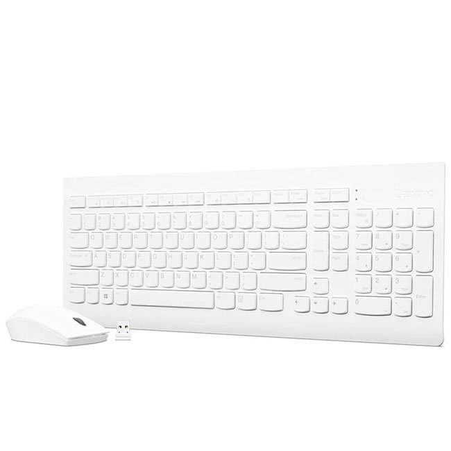 Kit Teclado y Mouse Inalámbrico Lenovo 510 Blanco | USB 2.4GHz, Sensor Óptico, Pilas AA