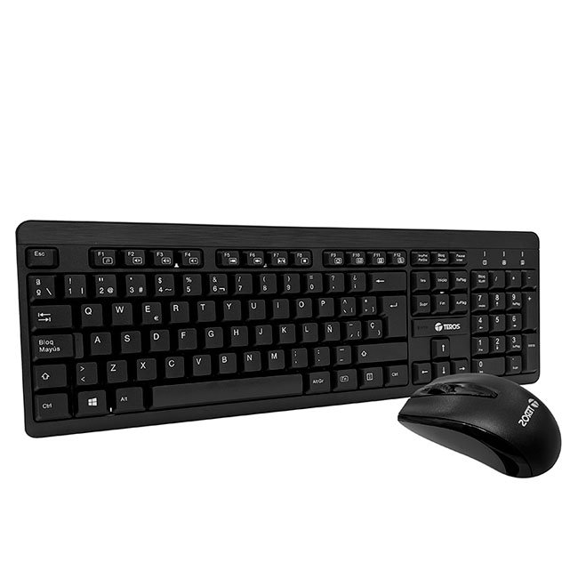 Kit Inalámbrico TEROS TE-4061N con Teclado y Mouse, USB Nano, Español, 2.4GHz, Negro