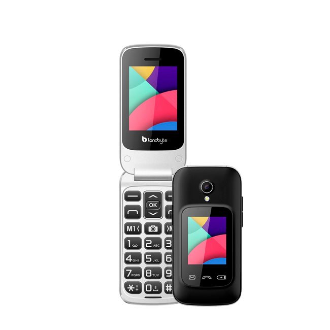 Teléfono celular Flip 4g LandByte LT1448, 1.77", Dual SIM, Radio FM, Desbloqueado.- Negro