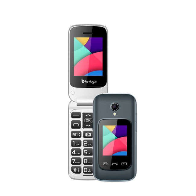 Teléfono celular Flip 4g LandByte LT1448, 1.77", Dual SIM, Radio FM, Desbloqueado-Gris