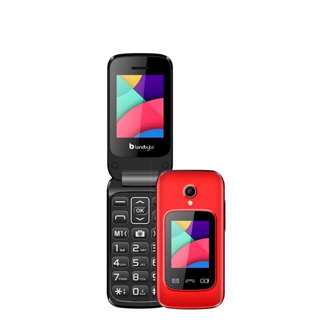 Teléfono celular Flip 4g LandByte LT1448, 1.77", Dual SIM, Radio FM, Desbloqueado-Rojo