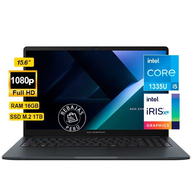 Laptop ASUS B1503CVA i5-1335U 16GB DDR5 1TB SSD 15.6" FHD WiFi 6E Fingerprint FreeDOS