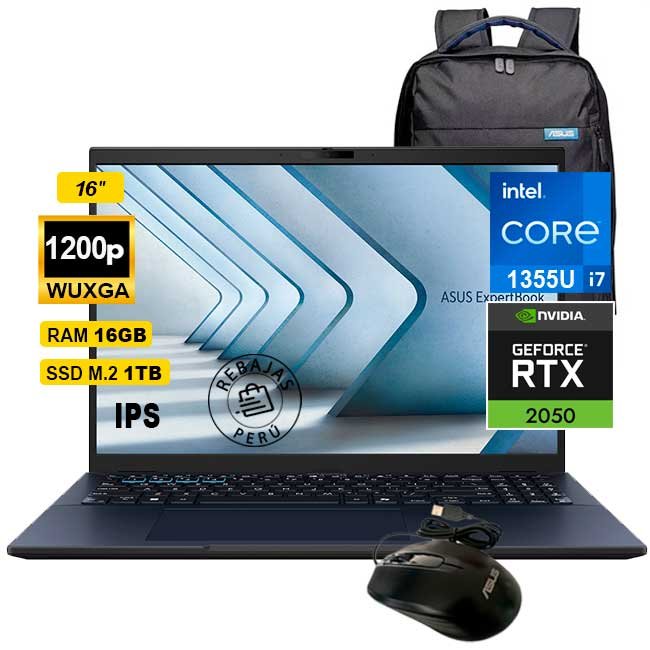 Laptop ASUS ExpertBook WS B3604CVF‑Q90044X | Core i7‑1355U • RTX 2050 • 16″ WUXGA • 16 GB DDR5 • 1 TB SSD