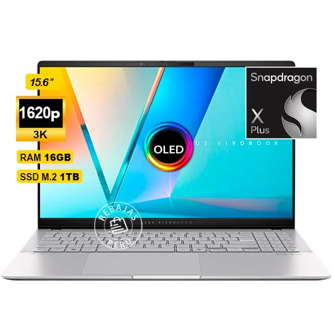 Laptop ASUS S5507QA-MA013W 15.6″ 3K OLED, Snapdragon X Plus, 16 GB LPDDR5x, 1 TB SSD, Wi‑Fi 7, Windows 11