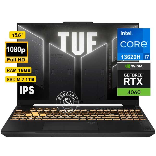 Laptop ASUS TUF Gaming F15 i7 13620H 16GB 1TB SSD RTX 4060 15.6" FHD 144Hz