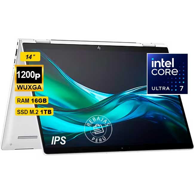 Laptop HP EliteBook x360 1040 G11 2 en 1, Core Ultra 7, 16GB RAM, 1TB SSD, 14" Táctil, Windows 11 Pro