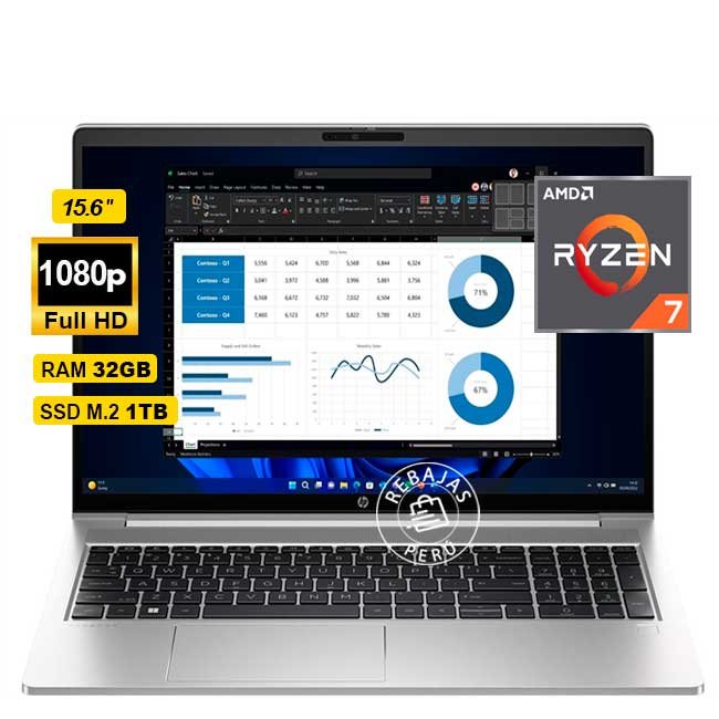 Laptop HP ProBook 455 G10 Ryzen 7 7730U 32GB RAM 1TB SSD 15.6" FHD Windows 11 Pro