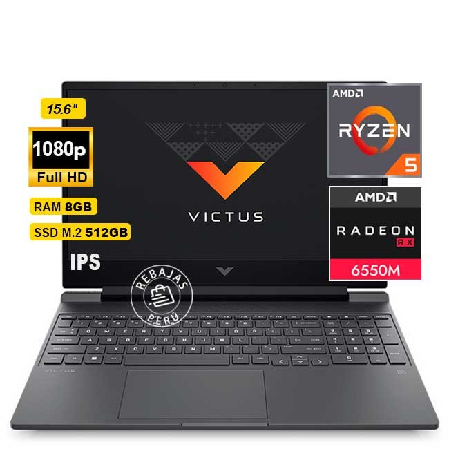 Laptop HP Victus Gaming 15‑FB2063DX 15.6" FHD 144 Hz Ryzen 5 7535HS 8 GB DDR5 512 GB SSD RX 6550M Windows 11