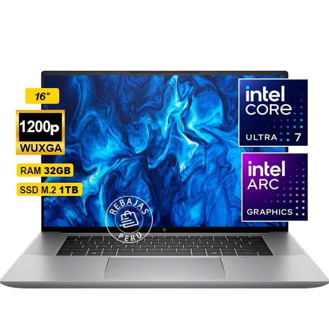 Laptop HP ZBook 8 G1i Core Ultra 7, 32GB, 1TB SSD, Intel Arc, 16" WUXGA, Wi-Fi 7, Windows 11 Pro