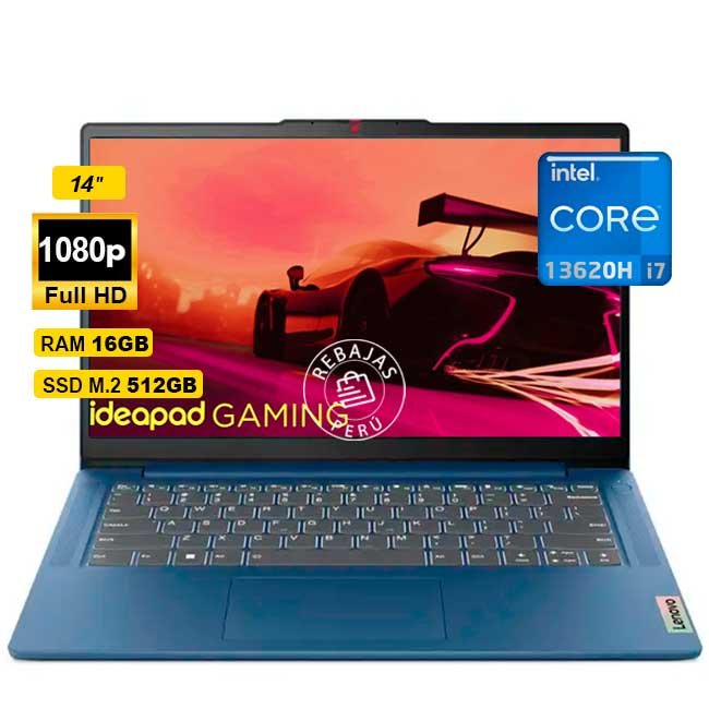 Laptop Lenovo IdeaPad Slim 3 14IRH8 - 14" FHD Core i7-13620H, 16GB LPDDR5, 512GB SSD, Wi-Fi 6, Windows 11