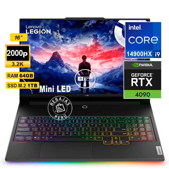 Laptop Lenovo Legion 9 16IRX9 16" 3.2K Mini LED, Core i9-14900HX, 64GB RAM, 1TB SSD, RTX 4090, Windows 11