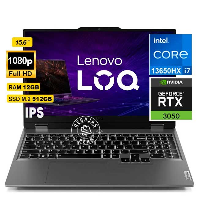 Laptop Lenovo LOQ 15IRX9 i7 13650HX 12GB RAM RTX 3050 SSD 512GB 15.6" FHD