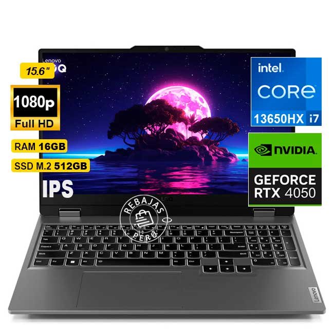 Laptop Lenovo LOQ 15IRX9 Intel Core i7 RTX 4050 6GB 16GB RAM 512GB SSD 15.6" FHD Wi-Fi 6 Freedos