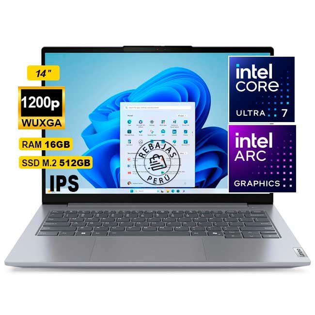 Laptop Lenovo ThinkBook 14 G7 IML 14" WUXGA IPS, Core Ultra 5 125U, 16GB DDR5, 512GB SSD, Wi-Fi 6, Windows 11 Pro