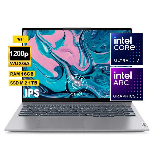 Laptop Lenovo ThinkBook 16 G7 IML 16" WUXGA IPS, Core Ultra 7 155H, 16GB DDR5, 1TB SSD, Wi-Fi 6, Windows 11 Pro