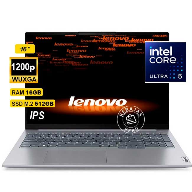 Laptop Lenovo ThinkBook 16 G7 IML 16" WUXGA IPS, Core Ultra 5, 16GB DDR5, 512GB SSD, Wi-Fi 6, Windows 11 Pro